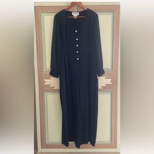 Joan Walters | Vintage wide legged jumpsuit. Rhinestone buttons. Size 14. USA